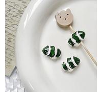 1Pc Stripe Dipinto Carino Piccolo Pesce Perline Charms Ceramica Distanziatore Perline sfuse per la creazione di gioielli fai da te