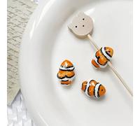 1Pc Stripe Dipinto Carino Piccolo Pesce Perline Charms Ceramica Distanziatore Perline sfuse per la creazione di gioielli fai da te