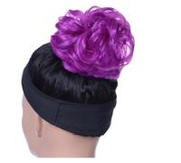 1pc Synthetic Hair Bun Women's Natural Curly Messy Hairpieces Extensions Purple Deep Light With Rubber Band(51P)