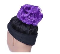 1pc Synthetic Hair Bun Women's Natural Curly Messy Hairpieces Extensions Purple Deep Light With Rubber Band(2410)