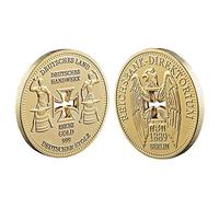 1pc Tedesco Imperial Bank Gold-Plated Monete Commemorative, Germania Hollow Croce Coin Collectibles (Golden)