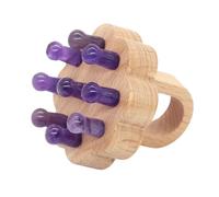 1pc Testa Scalp Strumento Naturale Pietra di Cristallo Ametista Quarzo Rosa Gua Sha Agopressione Trigger Point Corpo Pettine Fatto a Mano