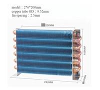 1PC Tubo Di Rame Alette Di Alluminio Evaporatore Condensatore Radiatore Frigorifero Congelatore Scambiatore Di Calore Raffreddato Ad Aria E Ad Acqua(2x6x200mm)