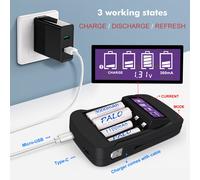 1pc Usb Smart Caricabatteria a slot Caricabatteria Lcd Display a scarica