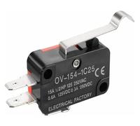 1PC V-15 V-151 V-152 V-153 V-154 V-155 V-156-1C25 Interruttore 16A 250VAC Finecorsa di corsa momentaneo 1NO1NC Leva a rullo(V-154-1C25,5PCS)