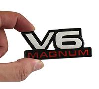 1pc V6 Magnum Emblems Fender Door Targhetta 3D Badge Adesivi Logo 1500 Van Fit per Durango V6 (Cromo Rosso)