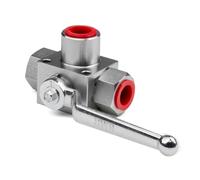 1pc Valvola a sfera idraulica Valvola a sfera ad alta pressione a 3 vie Valvola di intercettazione NPT1/2 Valvola a sfera con arresto fisso 5800-7250PSI(NPT1-4)