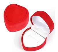 1Pc Velluto Rosso A Forma di Cuore Scatole Anello Gioielli Mini Caso Orecchini Display Titolare Regalo Coppia Anello di Nozze Contenitore