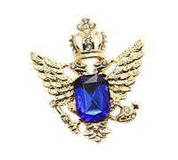 1pc Vintage Crown Eagle Modello Collare Pin Spilla per Uomo Oro e Blu Durevole e utile Practical Treatment