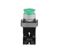 1pc XB2 22MM Testa grande Tipo momentaneo Interruttore a pulsante Testa piatta 1NC Pulsante con luce LED Illuminat 220V 5A(Yellow LED)