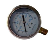 1pc YN60 2.5" M14*1.5 or 1/4"BSP Thread 60mm Stainless Steel Shell Shock- Proof Oil - Filled Pressure Gauge Seismic Manometer(-0.1-0.3Mpa)