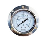 1pc YN60T 2.5" M14*1.5 Front Flange 60mm Stainless Steel Shell Shock- Proof Oil - Filled Pressure Gauge ,back Mount Manometer(0-25Mpa)