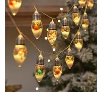 1pc10/20 LED Natale Palla di neve Lampadina trasparente Luci della stringa con Natale Babbo Natale Pupazzo di neve Albero Regali Mix Luce alimentata a batteria