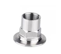 1pcs 1/2" 3/4" 1" 1-1/4" 1-1/2" 2" DN15-DN50 S304 Stainless Steel Female Thread Hex Ferrule Pipe Fitting Tri Clamp Type(DN40 x ferrule 64)
