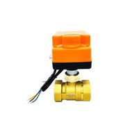 1PCS 1/2 "3/4" 1 "2" valvola a sfera elettrica in ottone a tre fili a due controlli attuatore elettrico a due vie con interruttore manuale 220V 24V 12V(1-1/4",DC24V)