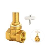 1PCS 1/2 "3/4" 1 "valvola a saracinesca in ottone con serratura interna chiave triangolare tubo 'acqua contatore 'acqua valvola di blocco antifurto anteriore(3/4")