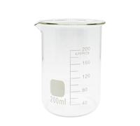 1pcs 100/25/250ml/150ml/200ml G3.3 vetro borosilicato basso forma Becher Chimica Lab parete pesante resistente al calore-resistere scala tazza di misurazione (200ml-CINA)