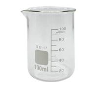 1pcs 100/25/250ml/150ml/200ml G3.3 vetro borosilicato basso forma becher chimica laboratorio parete pesante termoresistente scala tazza di misurazione (100ml-China)