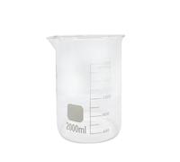 1pcs 100/25/250ml/150ml/200ml G3.3 vetro borosilicato forma bassa Becher Chimica Lab parete pesante resistente al calore-resistere scala tazza di misurazione (2000ml-CINA)