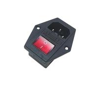 1pcs 10A 250V Power Switch AC Outlet With Red Triple Rocker Fused Module For 3D Printer Parts