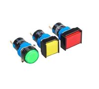 1pcs 16mm Red Switch LED Power Signal Plastic Indicator Light Red Green Yellow Blue White Rectangular Circular(Green,ROUND_24V_16MM)