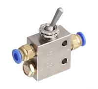 1PCS 2 Posizione 3 Vie Pneumatica Valvola Meccanica TAC2-31V Manuale per interruttore a levetta Corpo in Ottone 0-0.9MPa con 6mm Raccordo Silenziatore per Tubo Aria
