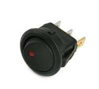 1pcs 20A 12V 220V Waterproof Rocker Switch LED Dot Light Car Boat Round ON/Off SPST Switch(Red,220V)