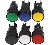 1Pcs 22mm interruttore a pulsante momentaneo rosso Verde Blu Giallo Nero Bianco NO/NC XB2-EA142 XB2-EA131 (Color : Red)(Blue)