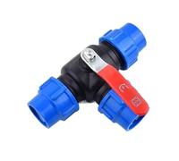1Pcs 25mm 32mm 40mm 50mm Water Pipe Plastic Steel Core Ball Valve 3-Way Quick Connector T-Type PVC PE Fast Connection(50mm Inner Dia)