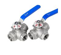 1pcs 3/8 "1/2" 3/4" 1-1/2 "2" SS304 Valvola a sfera a tre vie in acciaio inox T/L tipo DN15 DN20 DN25 BSPT filettatura femmina valvole a sfera (2 ", tipo L)