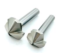 1PCS 3 Flauto 120 gradi HSS Svasatore smussatura troppo Legno Acciaio Taglierina for smusso Utensile elettrico da 4.5 a 60mm Smusso strumento(50mm(120 Degree))