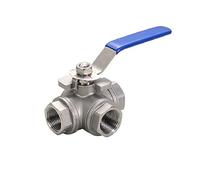 1PCS 304 In Acciaio Inox 1/4 3/8 1/2 3/4 1" Femmina Porta Completa T/L Porta 3 Vie Valvola a sfera adattatore del connettore(1",L-type)