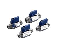 1PCS 304 in acciaio inox 1/8 "1/4" 3/8 "1/2" tubo gancio posteriore piccola valvola a sfera birra SUS con blu(1/2",Male To Male)