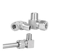 1PCS 304 In Acciaio Inox 90° Gomito Doppia Ghiera Tubo Raccordi for Tubi 3mm 4mm 8mm 10mm 12mm OD 1/8 "1/4" 3/8 "1/2" Connettore Maschio(12mm OD Pipe,3/8")