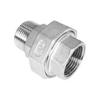1PCS 304 In Acciaio Inox Giunto di Unione 1/4 "3/8" 1/2 "3/4" 1 "1-1/4" 1-1/2 "2" BSP Femmina Maschio Filettatura Cast Tubo di Raccordo (Color : F-M, Size : 1/2")