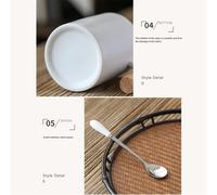 1pcs 310ml Ceramic Wooden Handle Coffee Mug with Lid and Spoon Couples