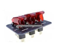 1PCS 3X12V Red LED Cover Aircraft Toggle Switch Carbon Fiber Panel