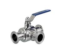 1PCS 4 "valvola a sfera sanitaria in acciaio inossidabile 304 3 tee DN100 102MM triplo morsetto tipo ghiera(L type)