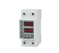 1Pcs 40A 63A Digital Regolabile Over Amp Under Voltage Protector Dual Display 230V Din Rail Relay Limite di sovratensione (Size : 2P, Color : 40A)(63a)