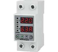 1Pcs 40A 63A Digital Regolabile Over & Under Voltage Protector Dual Display 230V Din Rail Relay Surge (Size : 2P, Color : 63A)(40a)