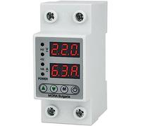 1Pcs 40A 63A Digital Regolabile Over & Under Voltage Protector Dual Display 230V Din Rail Relay Surge (Size : 2P, Color : 40A)(63a)