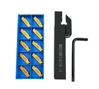 1pcs 5/8 "Grooving Tool Holder MGEHR1616-3 con 10pcs MGMN300 Inserto per scanalatura Inserto di tornitura Inserto in carburo per alluminio legno acciaio inossidabile (MGEHR1616-3).