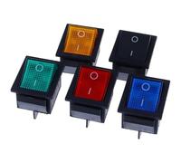 1PCS 5PCS Interruttore a bilanciere a scatto Interruttore di alimentazione I/O 4 pin con luce 16A 250VAC 20A 125VAC KCD4(Blue,5Pcs)