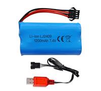 1PCS 7.4V 1200mAh SM-4P Plug Batteria Ricaricabile con Cavo di Ricarica USB per EC08 RC Giocattolo Arrampicata Drifting Car Modello Off-Road Car RC Barca Batteria