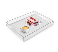1pcs Acrilico Trasparente Vassoio per Dessert Frutta Snacks Rettangolare Display