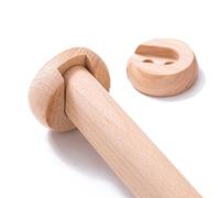 1pcs Asta per Armadio Rotondo in Legno Asta per Armadio in Legno con Supporti Terminali per Armadio Taglio Personalizzato su Misura 15,7 ''-59 '', D2cm/0.78in, L 60cm/23.6In
