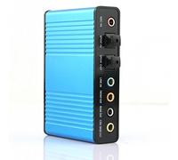 1Pcs Blue 6 channel 5.1 External Audio Music Sound Card Soundcard For Laptop