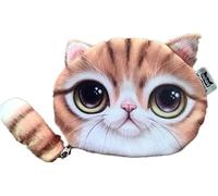 1Pcs Cartoon Cat Coin Bag Con Cerniera Gatto Ce Tasca Creativo Testa di Gatto Design Coda Cerniera Portafogli Personalizzati Per Le Donne giallo, Come mostrato
