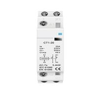 1PCS Contattore CA domestico su guida DIN 2P 16A/20A/25A 220V/230V 50/60Hz 1NO 1NC/2NO/2NC for la casa(2P 20A 1NO 1NC)