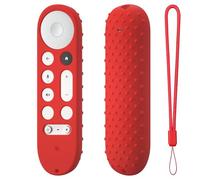 1PCS Custodia del telecomando compatibile con Google TV Streamer 4K TV 2024 per Google GY3LE, Telecomando per Smart TV Custodia in silicone morbido (solo custodia) (Rosso)